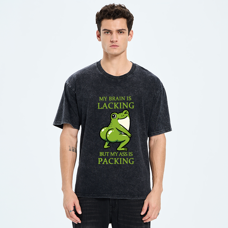 Tokyo-Tiger Funny Booty Frog Meme Washed T-Shirt