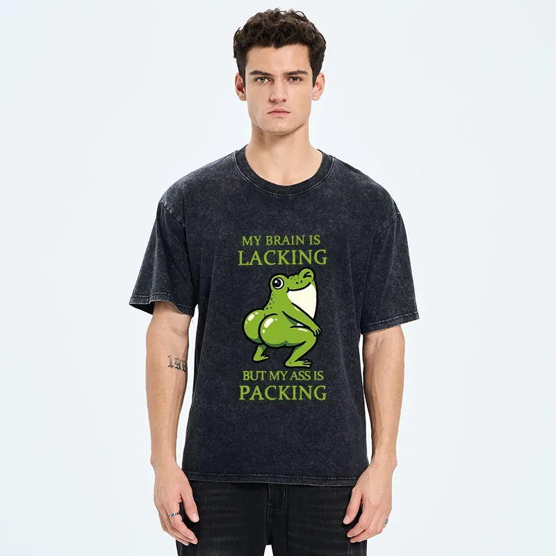 Tokyo-Tiger Funny Booty Frog Meme Washed T-Shirt