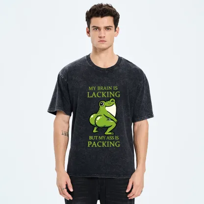 Tokyo-Tiger Funny Booty Frog Meme Washed T-Shirt