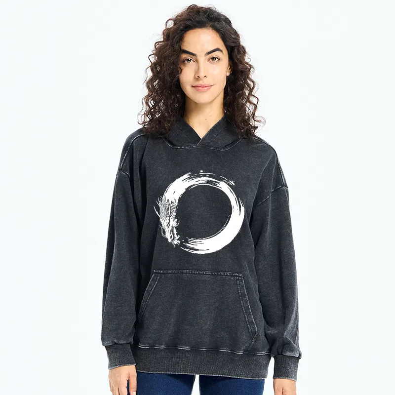 Tokyo-Tiger Dragon's Circle Washed Hoodie