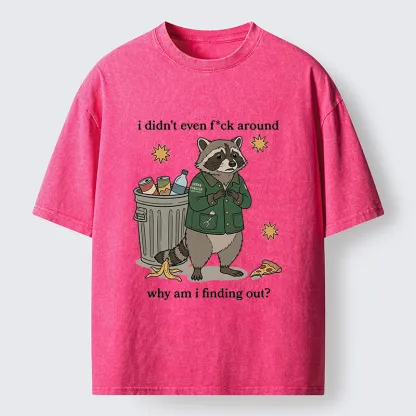 Tokyo-Tiger Funny Confused Raccoon Meme Washed T-Shirt