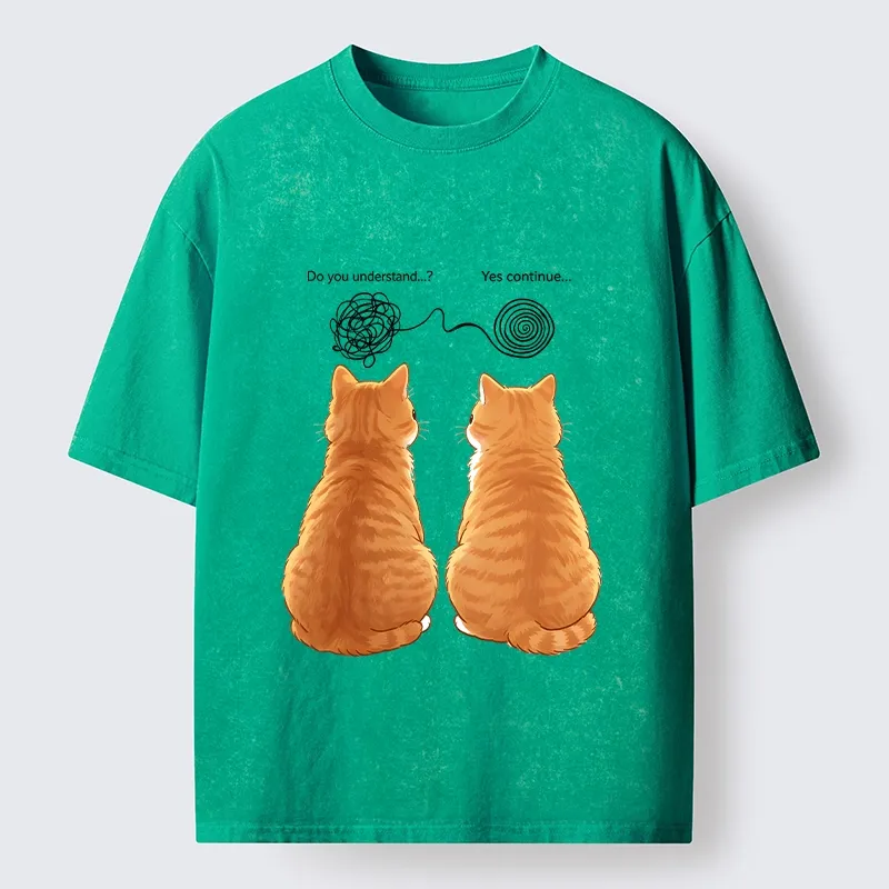 Tokyo‑Tiger Relatable Cat Thoughts Washed T‑Shirt