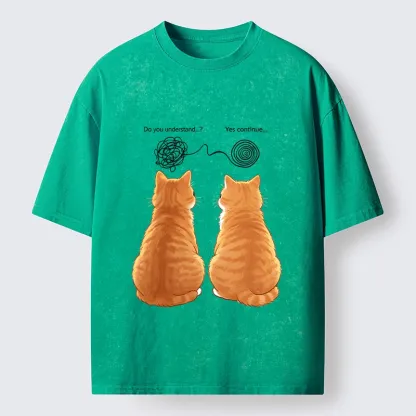 Tokyo‑Tiger Relatable Cat Thoughts Washed T‑Shirt