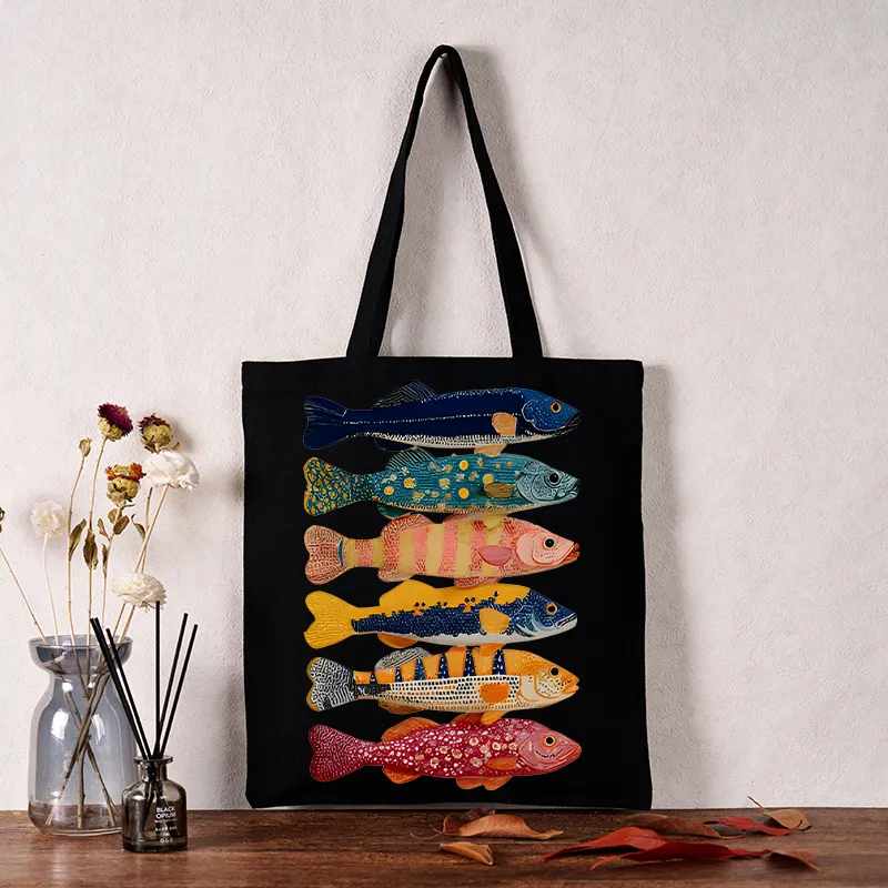 Tokyo-Tiger Colorful Fish Art Collection Tote Bag