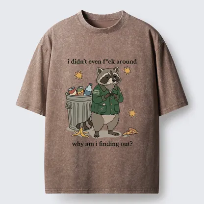 Tokyo-Tiger Funny Confused Raccoon Meme Washed T-Shirt
