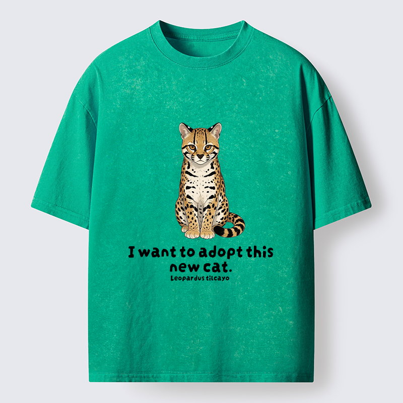 Tokyo-Tiger Adopt New Cat Funny Meme Washed T-Shirt