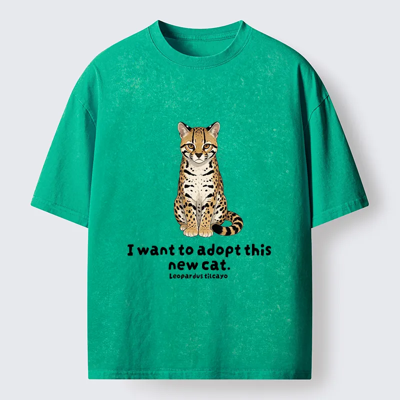 Tokyo-Tiger Adopt New Cat Funny Meme Washed T-Shirt