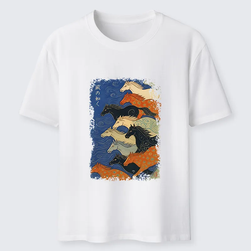 Tokyo-Tiger Vintage Japanese Running Horses Art Classic T-Shirt
