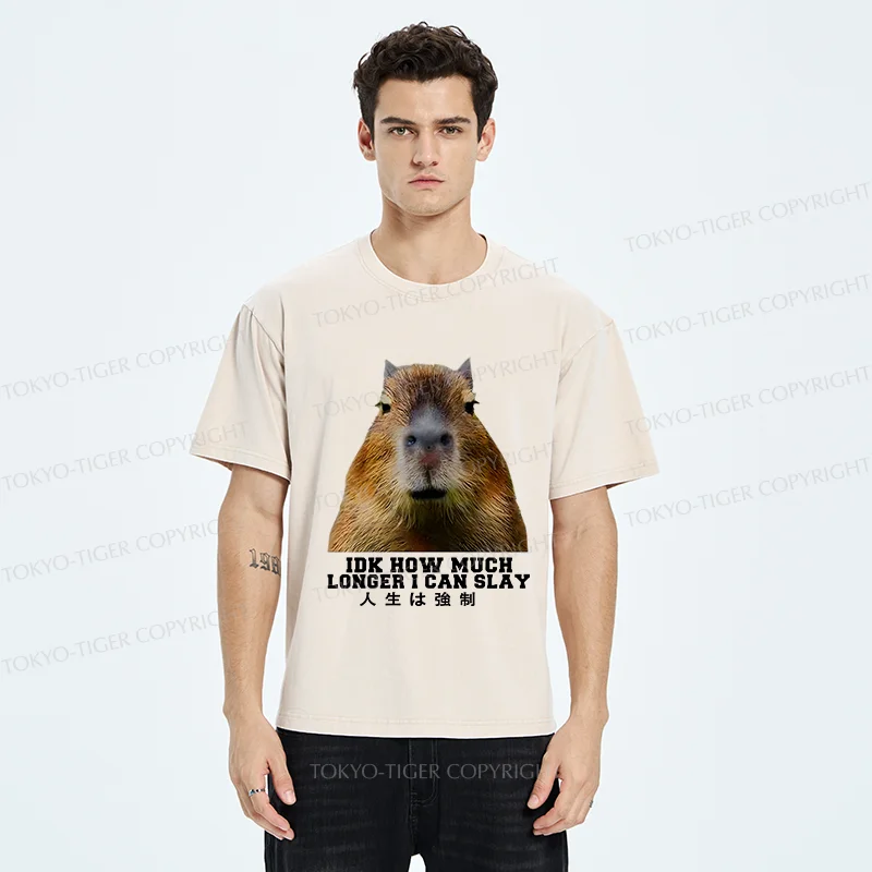 Tokyo-Tiger Life Is Forced Washed T-Shirt