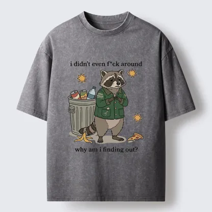 Tokyo-Tiger Funny Confused Raccoon Meme Washed T-Shirt