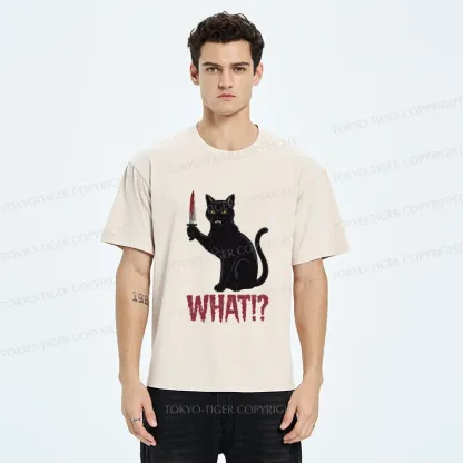 Tokyo-Tiger Fierce Black Cat Washed T-Shirt