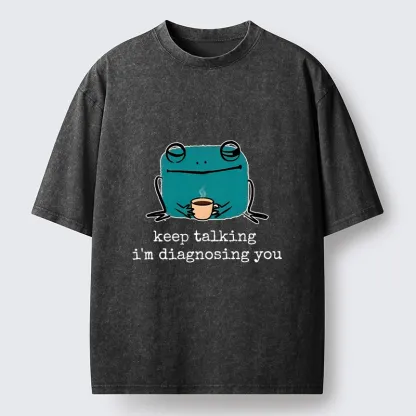Tokyo‑Tiger Diagnosing Frog Meme Washed T‑Shirt