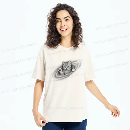 Tokyo-Tiger Little Galaxy Cat Washed T-Shirt