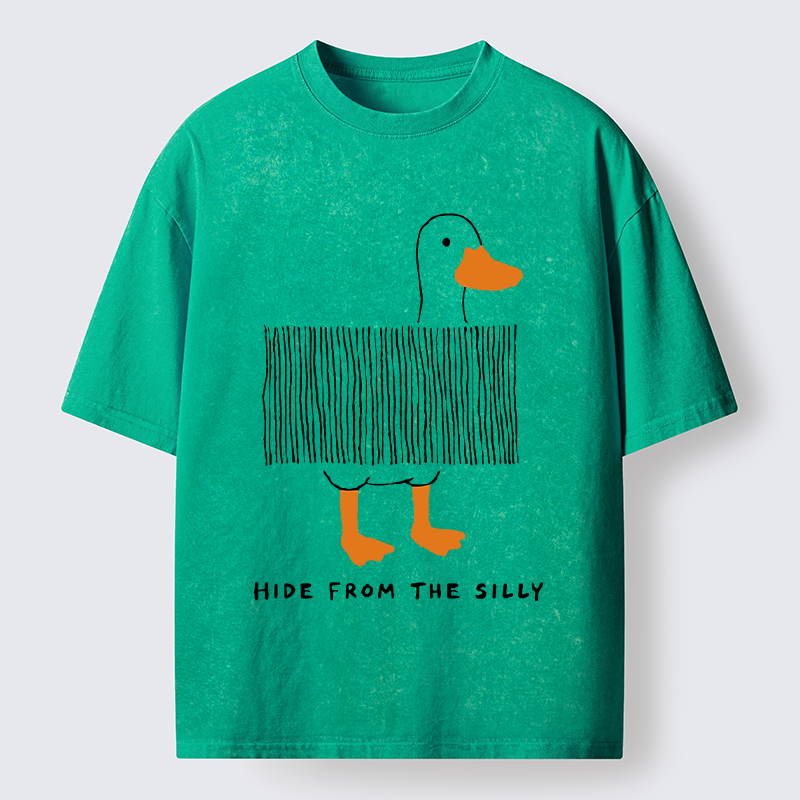 Tokyo-Tiger Funny Hiding Goose Meme Washed T-Shirt