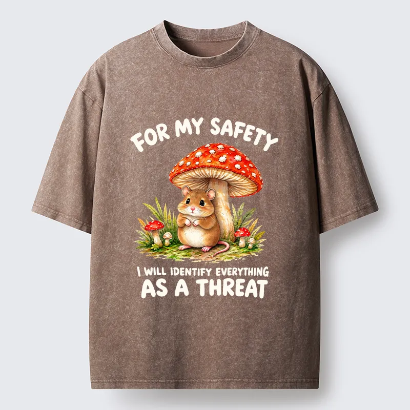 Tokyo-Tiger Wary Little Forest Mouse Meme Washed T-Shirt