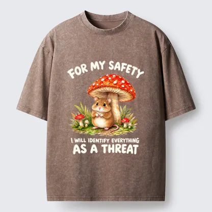 Tokyo-Tiger Wary Little Forest Mouse Meme Washed T-Shirt