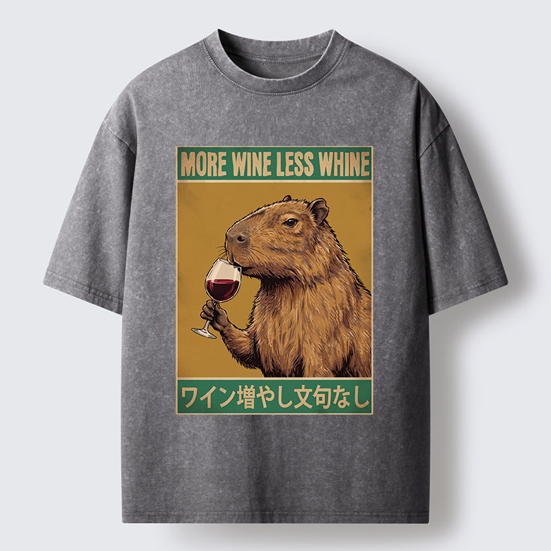 Tokyo-Tiger Capybara Wine Time Washed T-Shirt