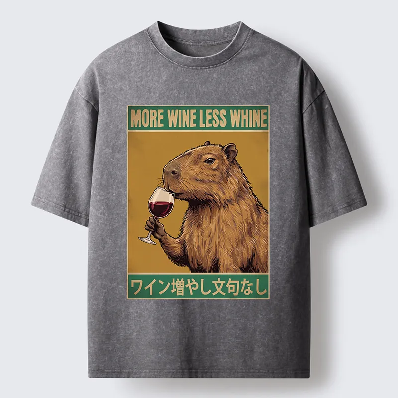 Tokyo-Tiger Capybara Wine Time Washed T-Shirt