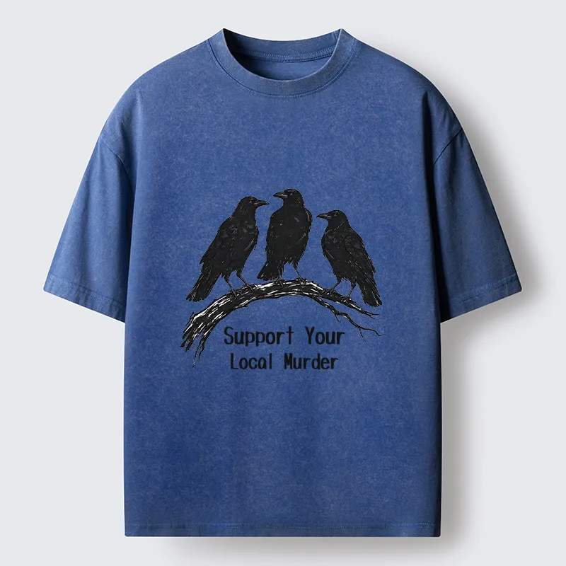 Tokyo-Tiger Crow Group Funny Meme Washed T-Shirt