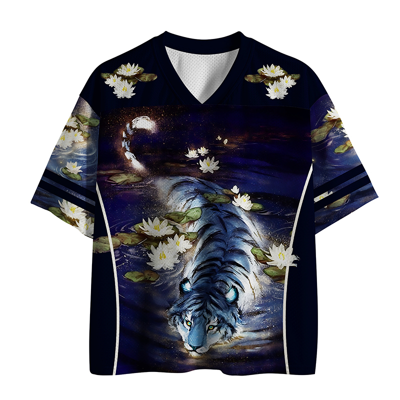Tokyo-Tiger Tiger In The Water Lilies Mesh Jersey