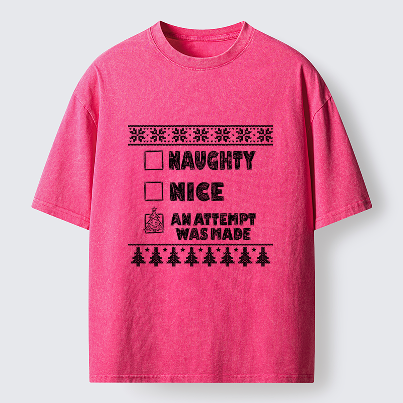 Tokyo-Tiger Santa Checklist Funny Meme Washed T-Shirt