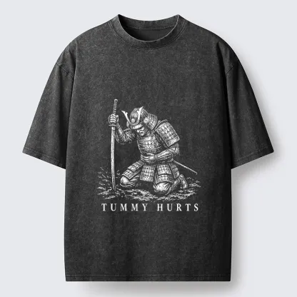 Tokyo‑Tiger Funny Tummy Hurts Washed T‑Shirt
