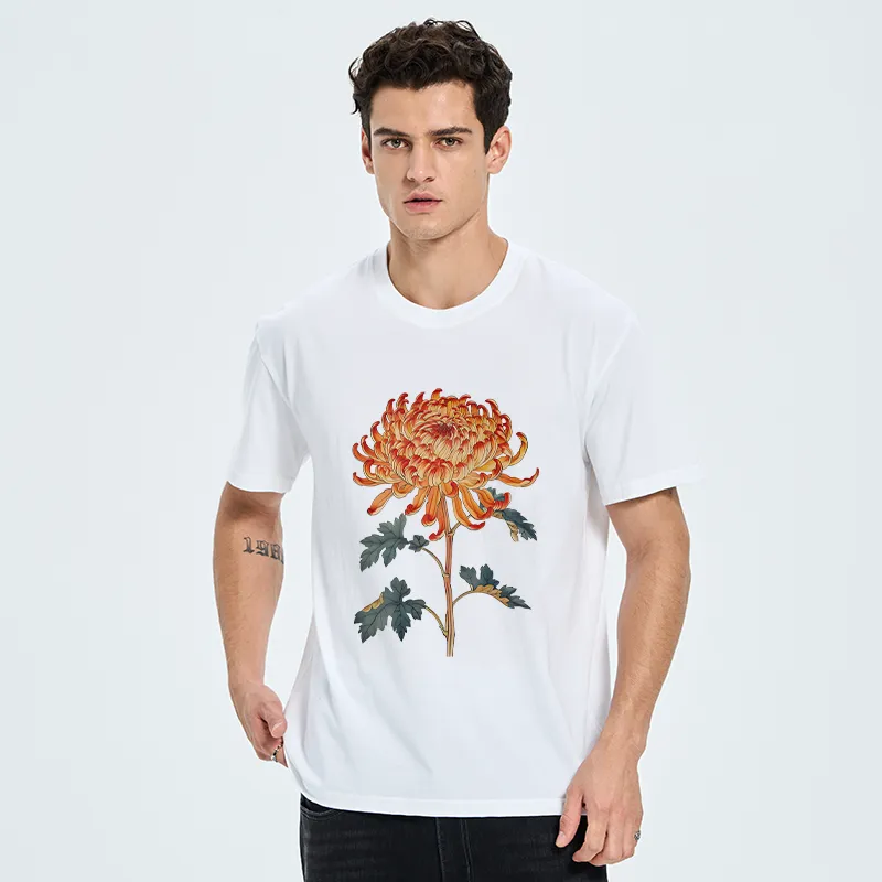 Tokyo-Tiger Japanese Chrysanthemum Flower Classic T-Shirt
