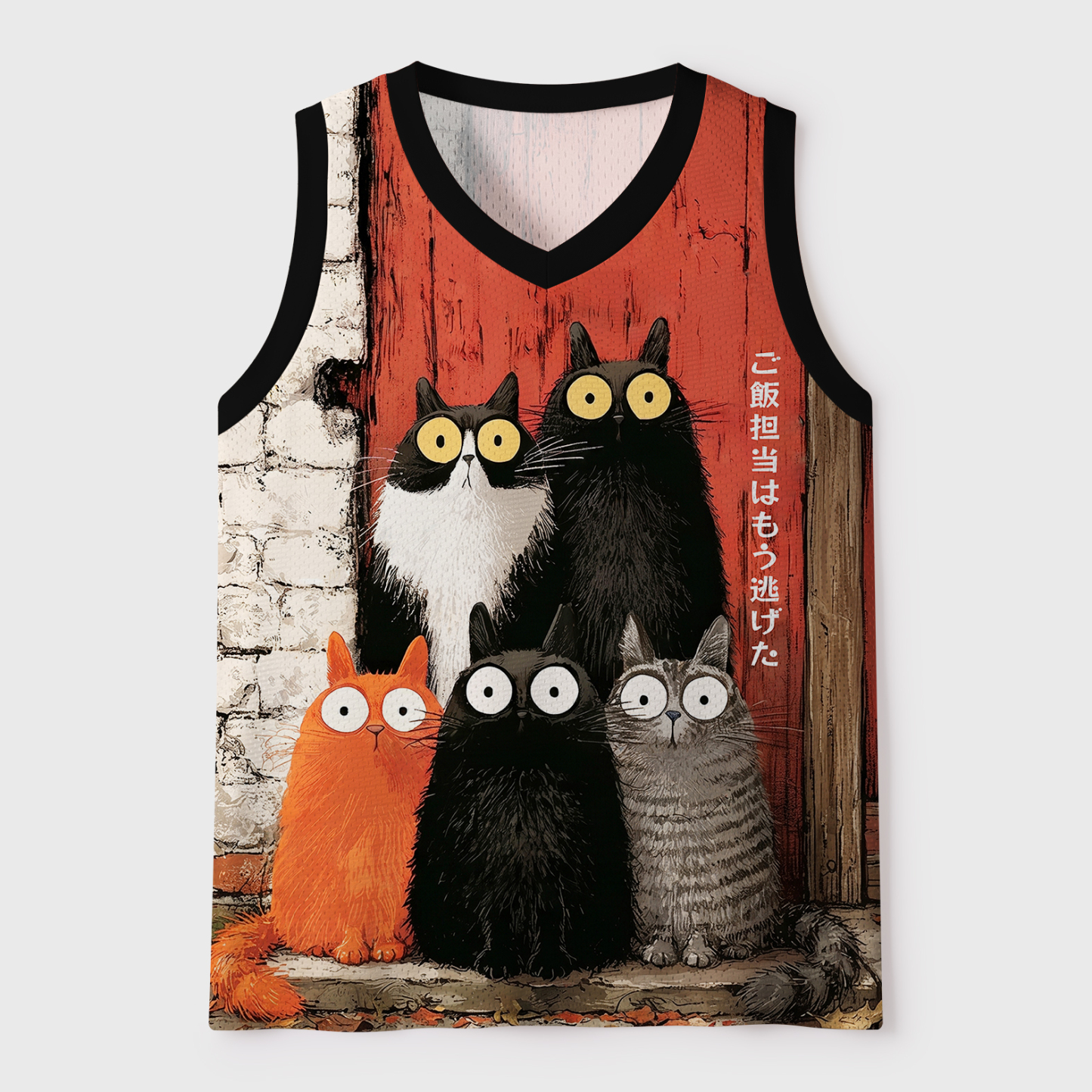 Tokyo-Tiger Five Cats Waiting For Dinner Mesh Tank Top Sale