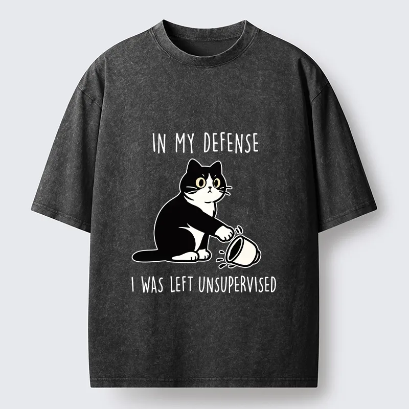 Tokyo‑Tiger Funny Naughty Cat Washed T‑Shirt