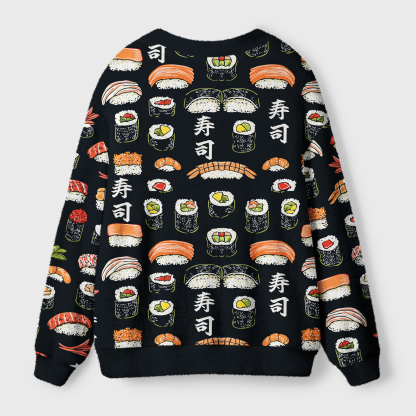 Tokyo-Tiger Delicious Sushi Ugly Cardigan Sweater