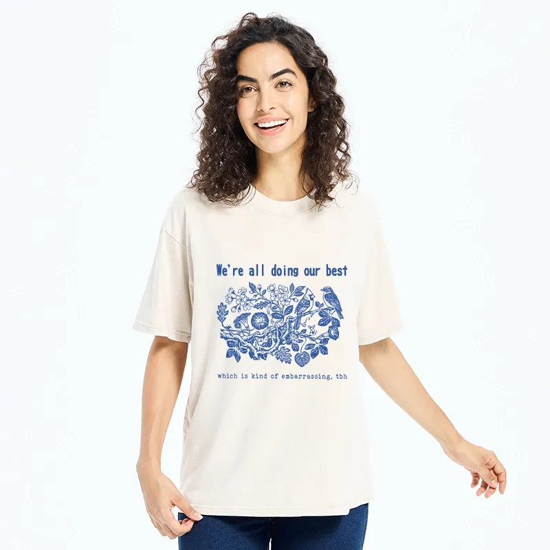 Tokyo-Tiger Doing Our Best Funny Bird Washed T-Shirt