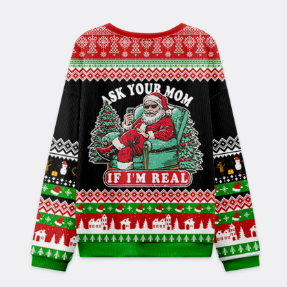 Tokyo-Tiger Santa's Not Fake News Christmas Ugly Sweatshirt