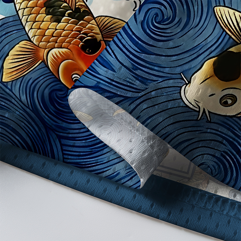 Tokyo-Tiger Koi And Waves Mesh Jersey