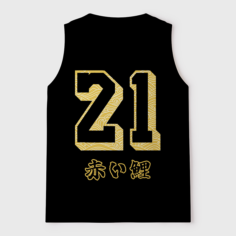 Tokyo-Tiger Koi In The Ink Wave Mesh Tank Top