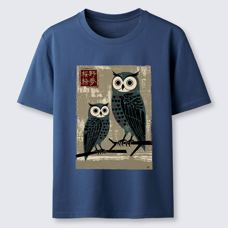 Tokyo-Tiger Japanese Style Retro Owls Classic T-Shirt