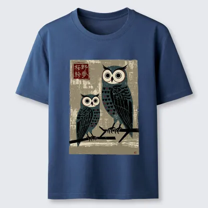 Tokyo-Tiger Japanese Style Retro Owls Classic T-Shirt