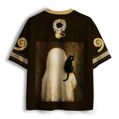 Tokyo-Tiger Coffee Ghost And Cats Mesh Jersey