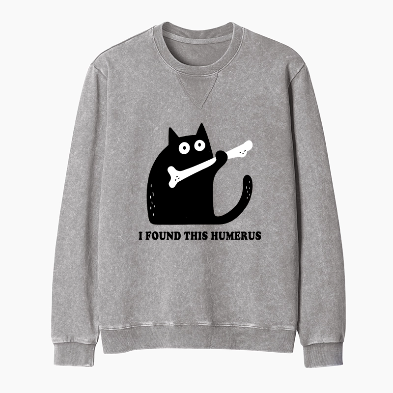 Tokyo-Tiger Cat Found This Humerus Washed Terry Sweatshirt