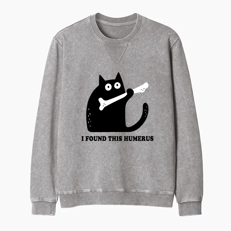 Tokyo-Tiger Cat Found This Humerus Washed Terry Sweatshirt