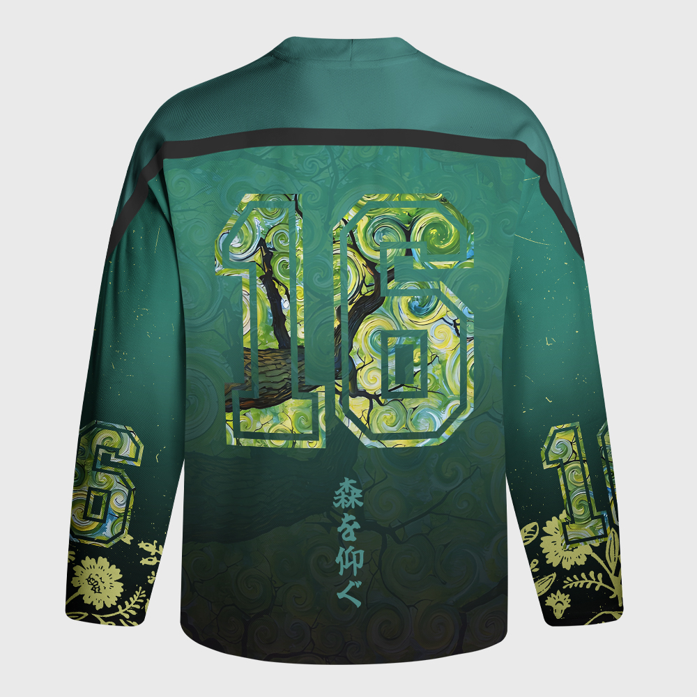 Tokyo-Tiger Swirling Canopy Long-Sleeve Hockey Jersey