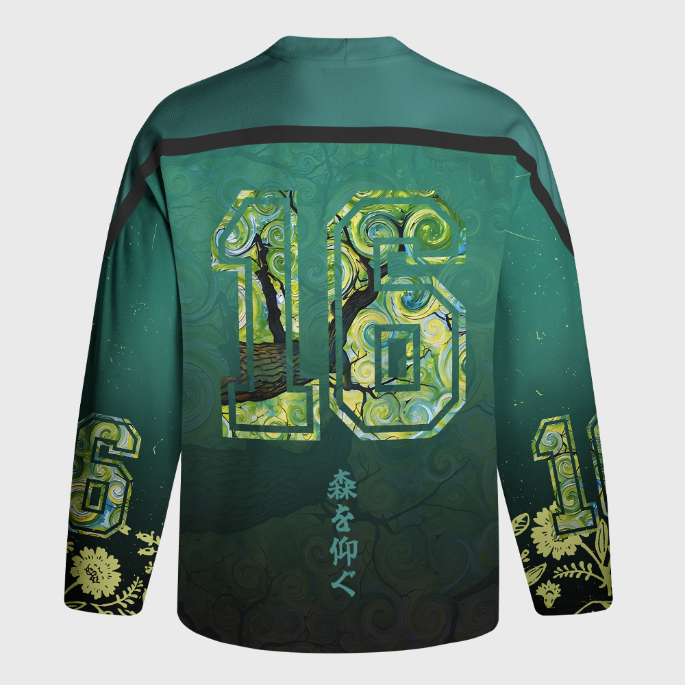 Tokyo-Tiger Swirling Canopy Long-Sleeve Hockey Jersey