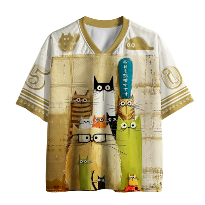 Tokyo-Tiger Eleven Cats Are Staring At You Mesh Jersey