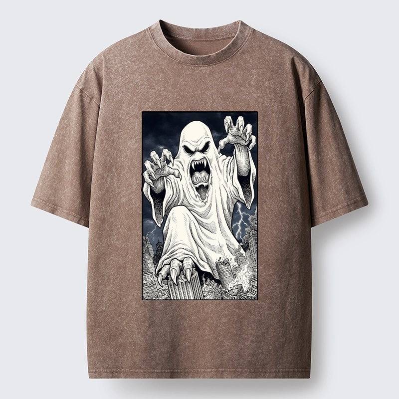 Tokyo‑Tiger Spooky Ghost Monster Washed T‑Shirt