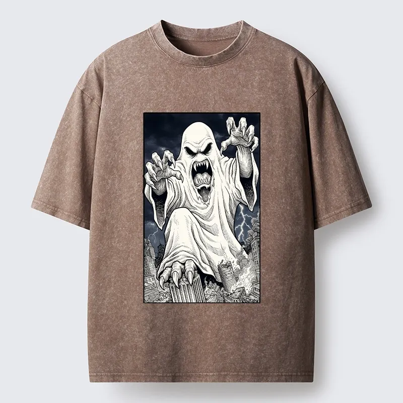 Tokyo‑Tiger Spooky Ghost Monster Washed T‑Shirt