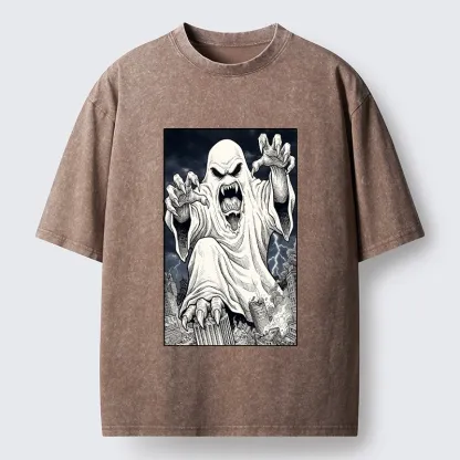 Tokyo‑Tiger Spooky Ghost Monster Washed T‑Shirt