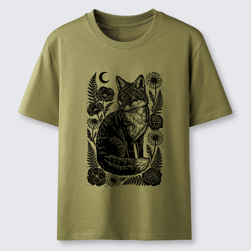 Tokyo-Tiger Wild Fox Floral Vibe Classic T-Shirt
