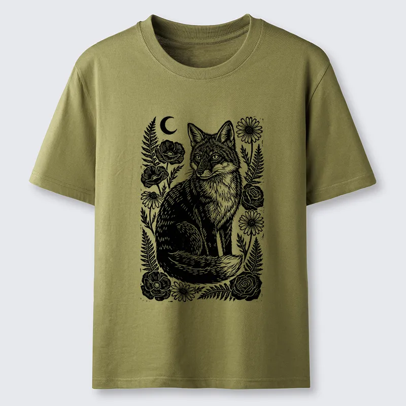 Tokyo-Tiger Wild Fox Floral Vibe Classic T-Shirt