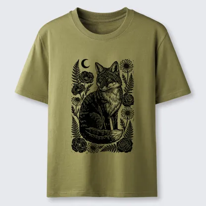 Tokyo-Tiger Wild Fox Floral Vibe Classic T-Shirt