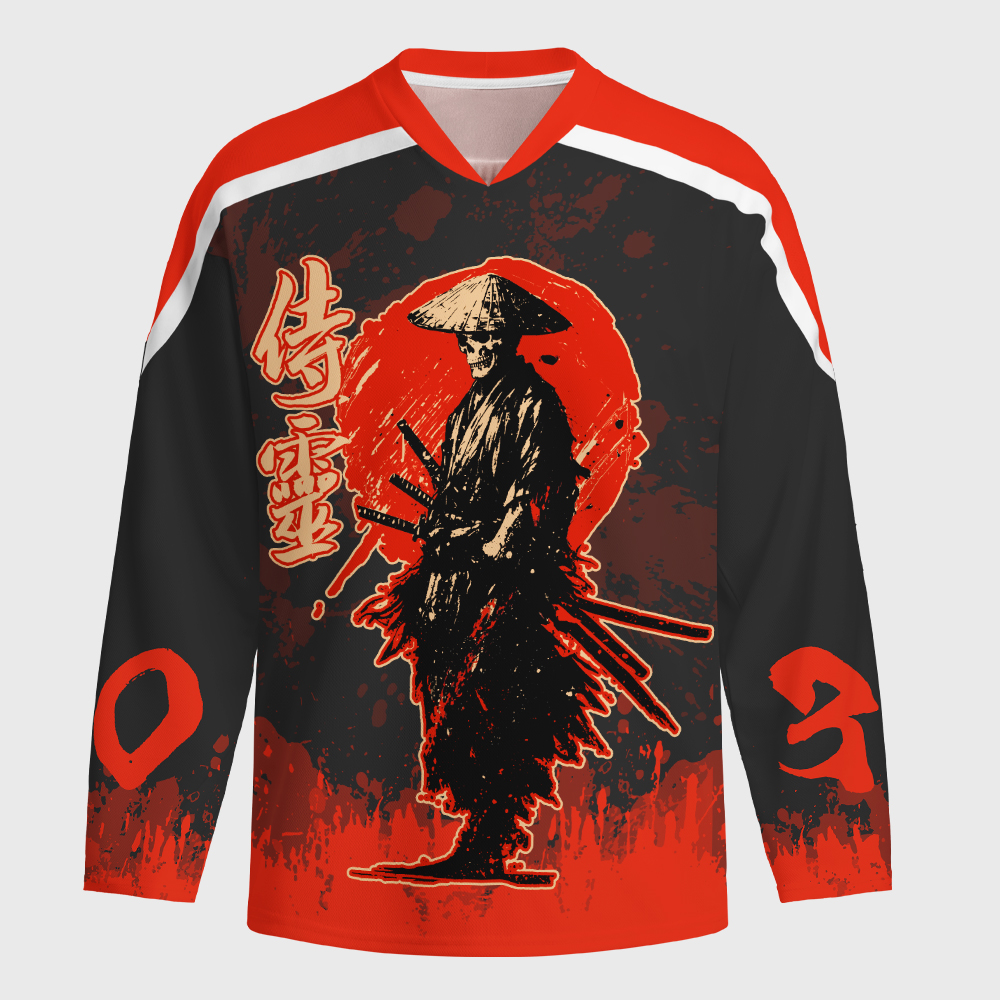 Tokyo-Tiger Ghost Samurai No.30 Long-Sleeve Hockey Jersey