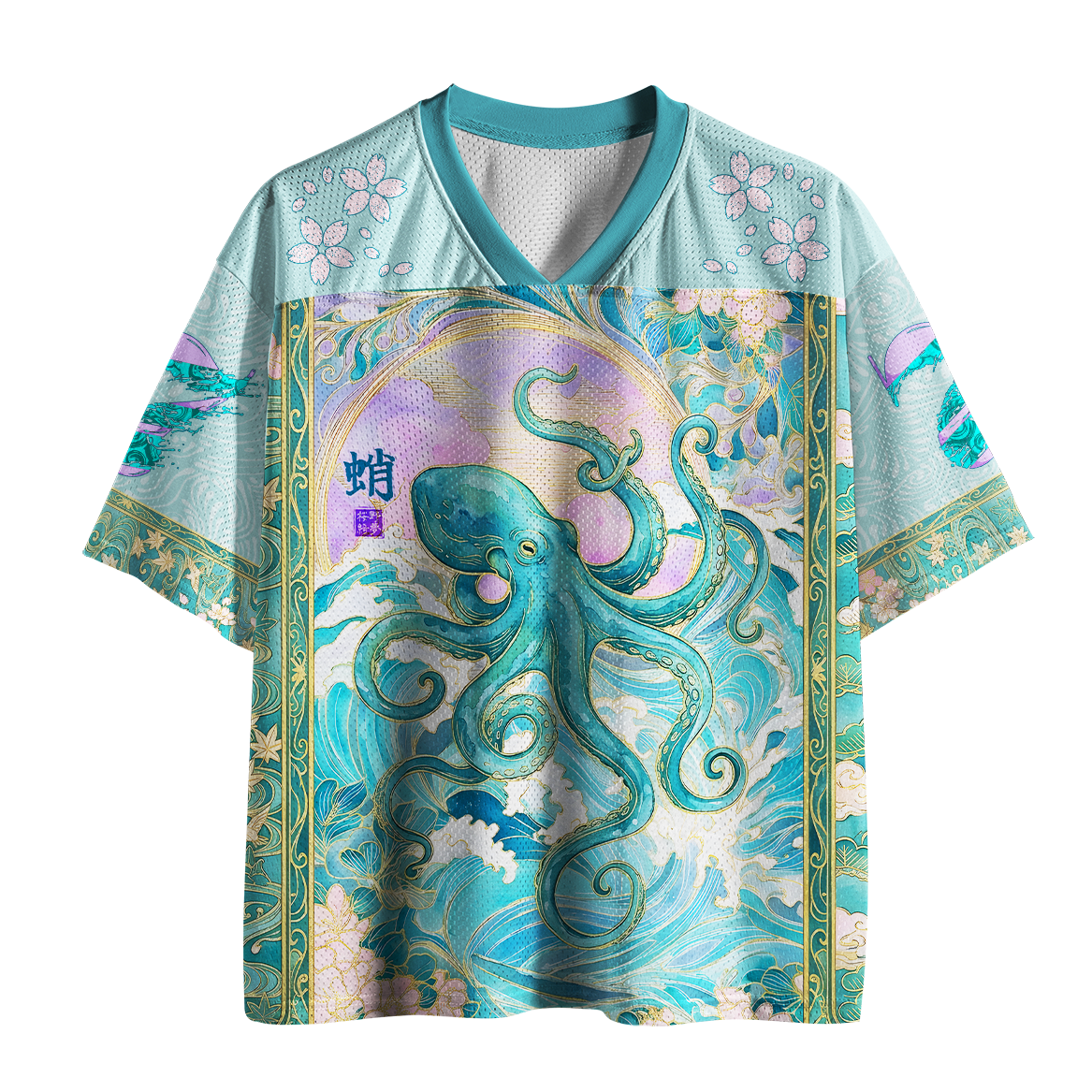 Tokyo-Tiger Gilded Sakura Ocean Octopus Mesh Jersey